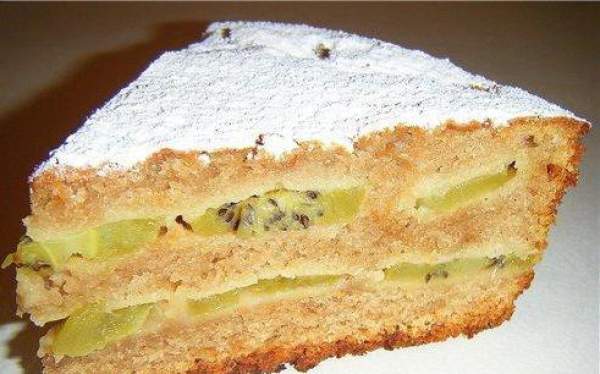 Ароматный бисквитный пирог с киви